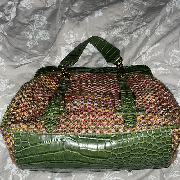 The Limited Green Multicolor Buckle Wool Blend Woven Knit Bag - Picture 12 of 12